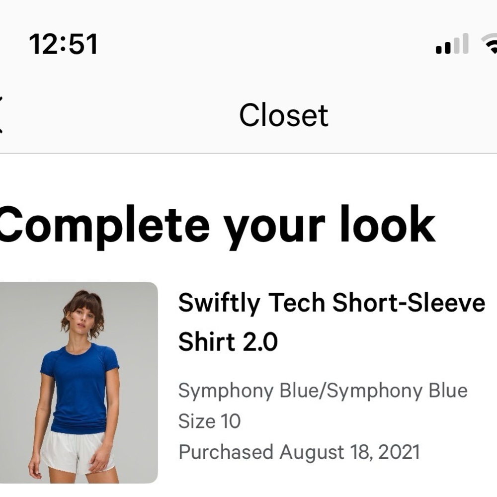 Lululemon blue top size 10